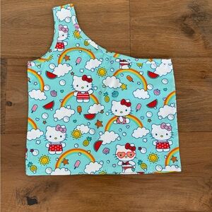 Wild Rich Kids adult one shoulder Hello Kitty and Rainbow Design